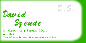 david szende business card