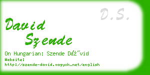 david szende business card